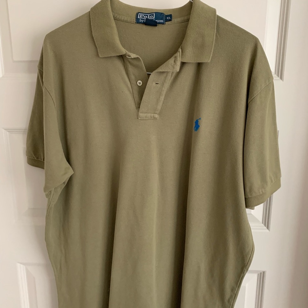 Ralph Lauren Polo Shirt Green/Blue Player Size XL